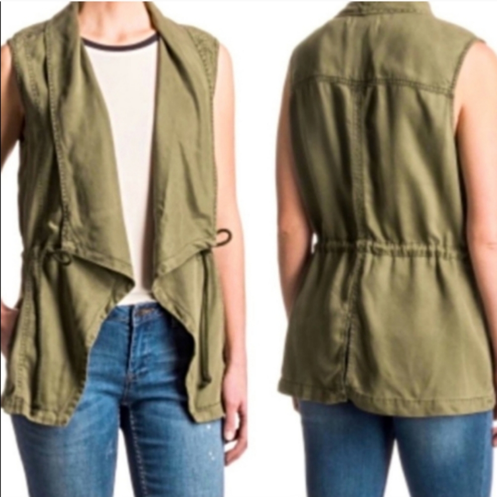 Max Jean Utility Vest, Size S, Olive Green